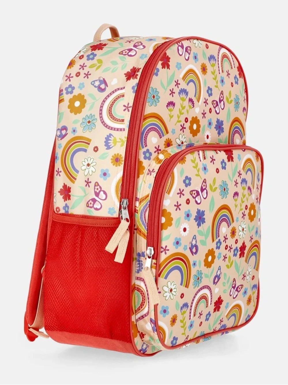 Kids Backpack with Rainbow & Floral Print W